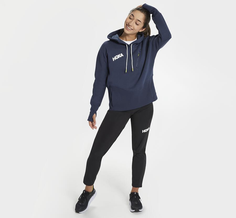 Hoka One One Hoodie Womens Navy - Performance - 35106HFMK